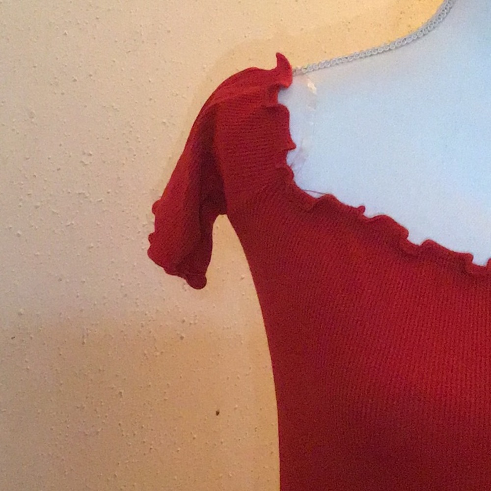 Off shoulder red mini bodycon dress - Picture 4 of 4